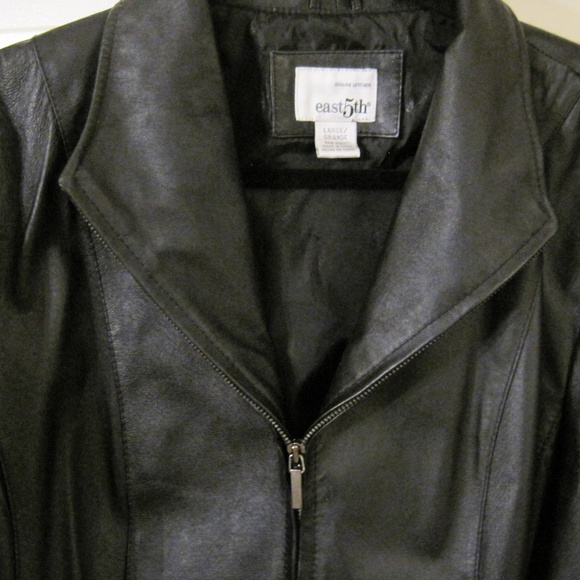 Leather Bomber Jacket Size lg/10 - Picture 4 of 7